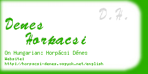 denes horpacsi business card