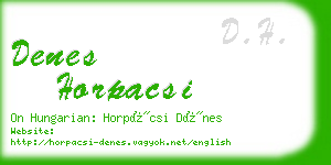 denes horpacsi business card